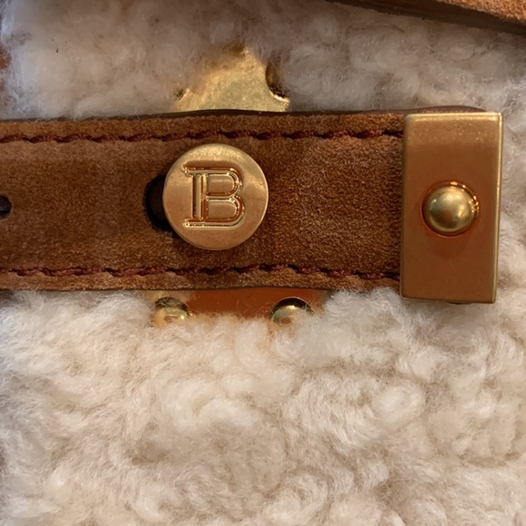 Balamain B-Buzz 23 Shearling Panel Tote Bag - Picture 11 of 16